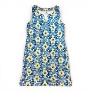 Talbots Moroccan Tile Print Petite Dress Sz MP Blue‎ Yellow EUC 💥SALE💥